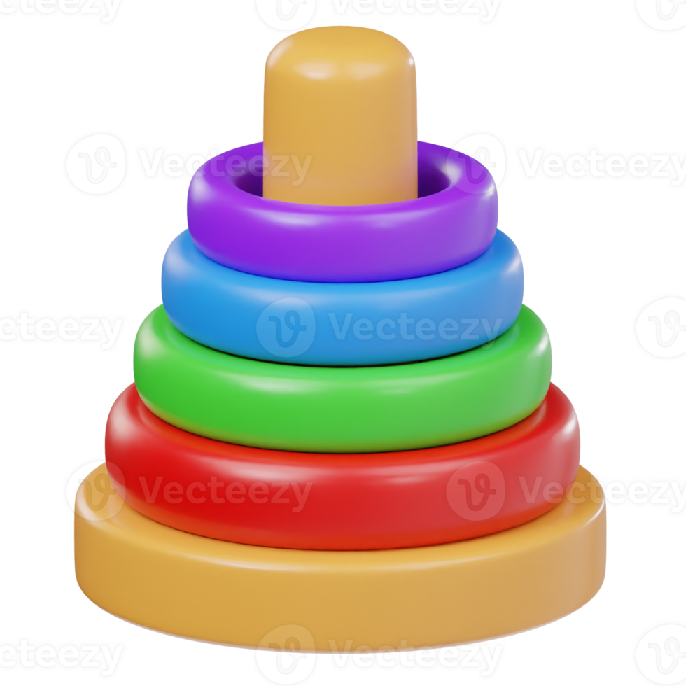 3d ring toy icon isolate rendering illustration png