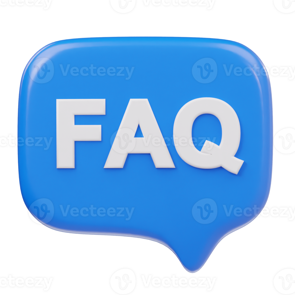 Faq icon 3d rendering illustration png