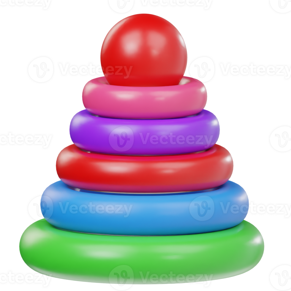 3d ring toy icon render illustration png
