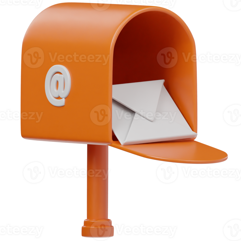 Mailbox icon isolated 3d rendering illustration png