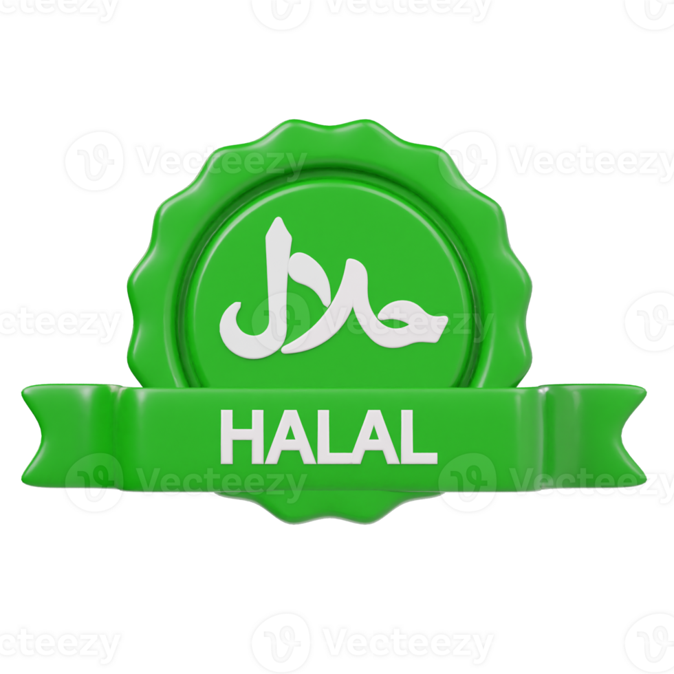 Halal badge icon 3d rendering illustration png
