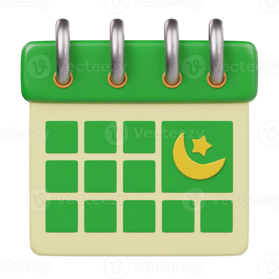 Ramadan calender icon 3d rendering illustration png