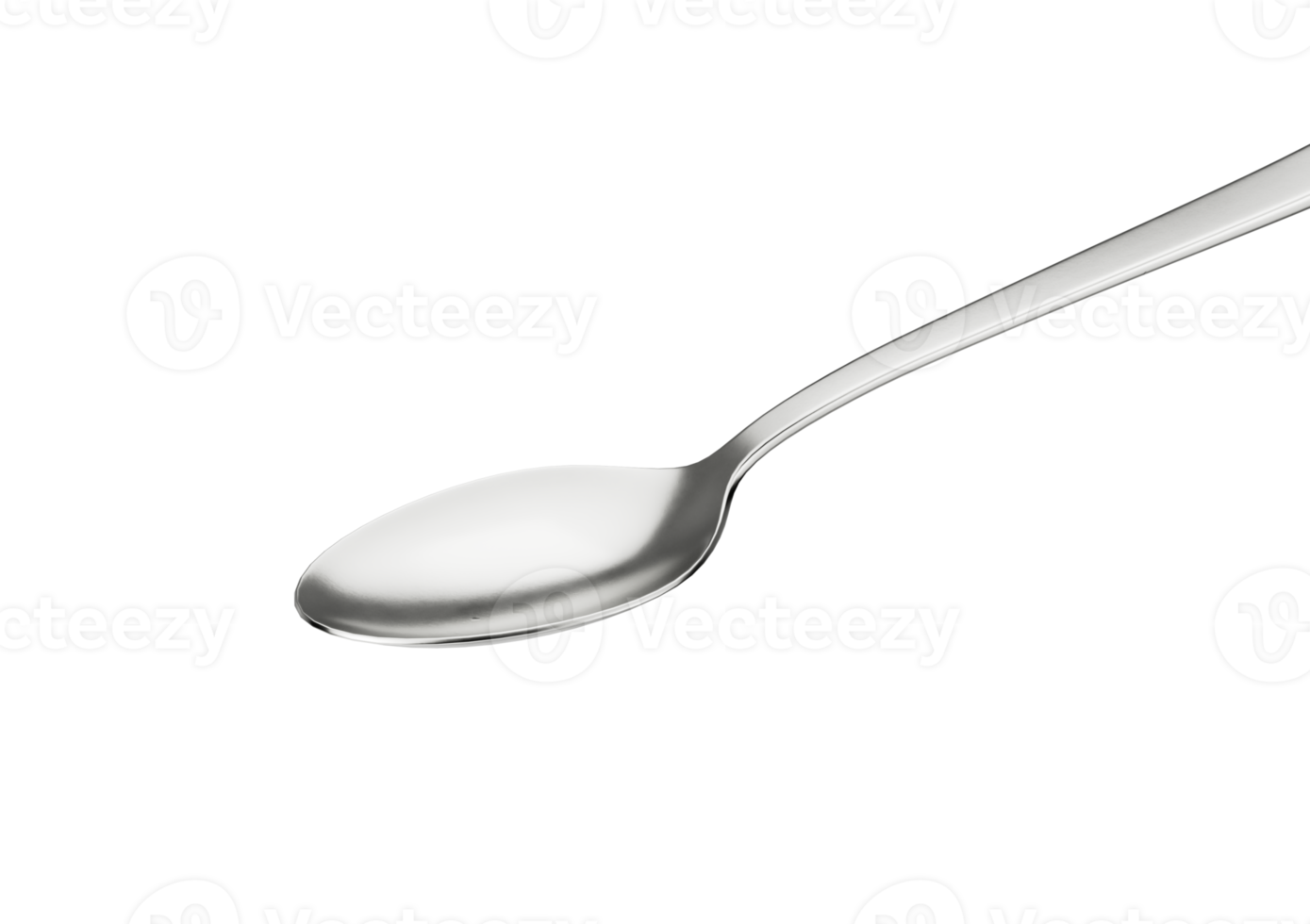 A Metal Spoon With Its Elongated Handle And Rounded Bowl, 3D Illustration png