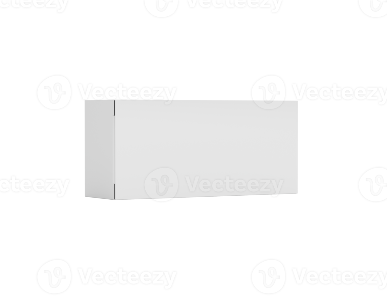 White Rectangular Cardboard Box Mockup For Packaging, Positioned Horizontally, 3d Illustration png