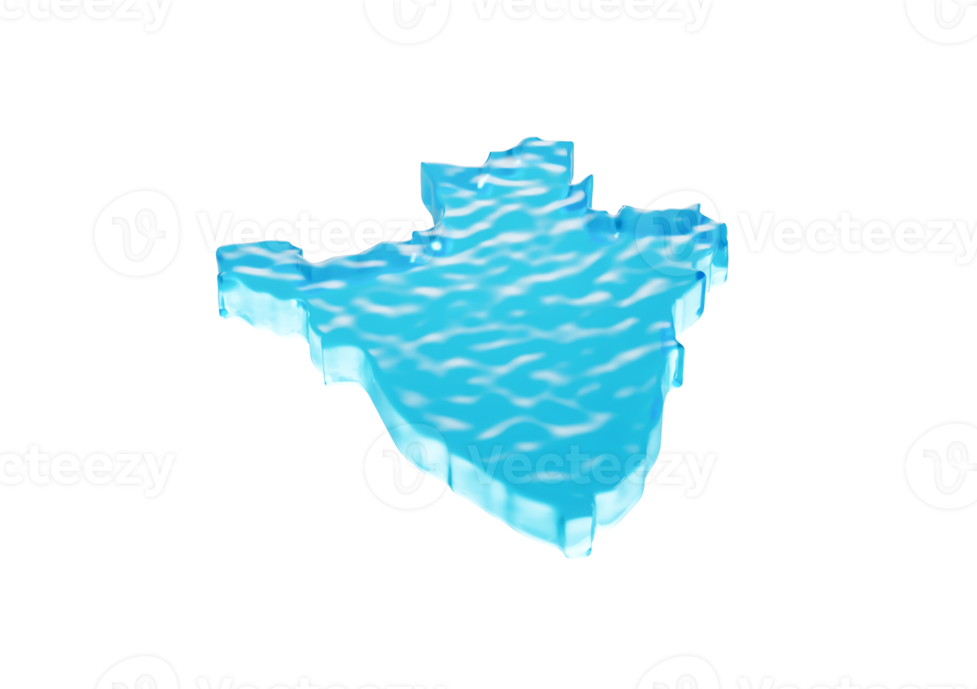 Water Ice Map Of Burundi Global Warming Melting Glacier In Deep Ocean Blue Water, 3d Illustration png