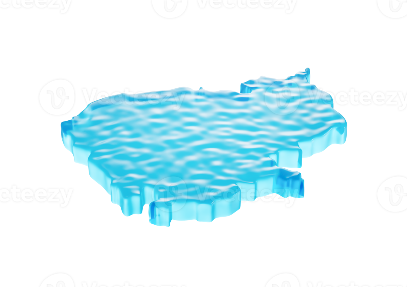 Water Ice Map Of Cambodia Global Warming Melting Glacier In Deep Ocean Blue Water 3d Illustration png