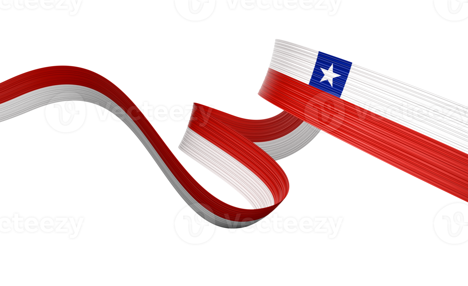 3d Flag Of Chile 3d Wavy Shiny Chile Ribbon Flag, 3d Illustration png