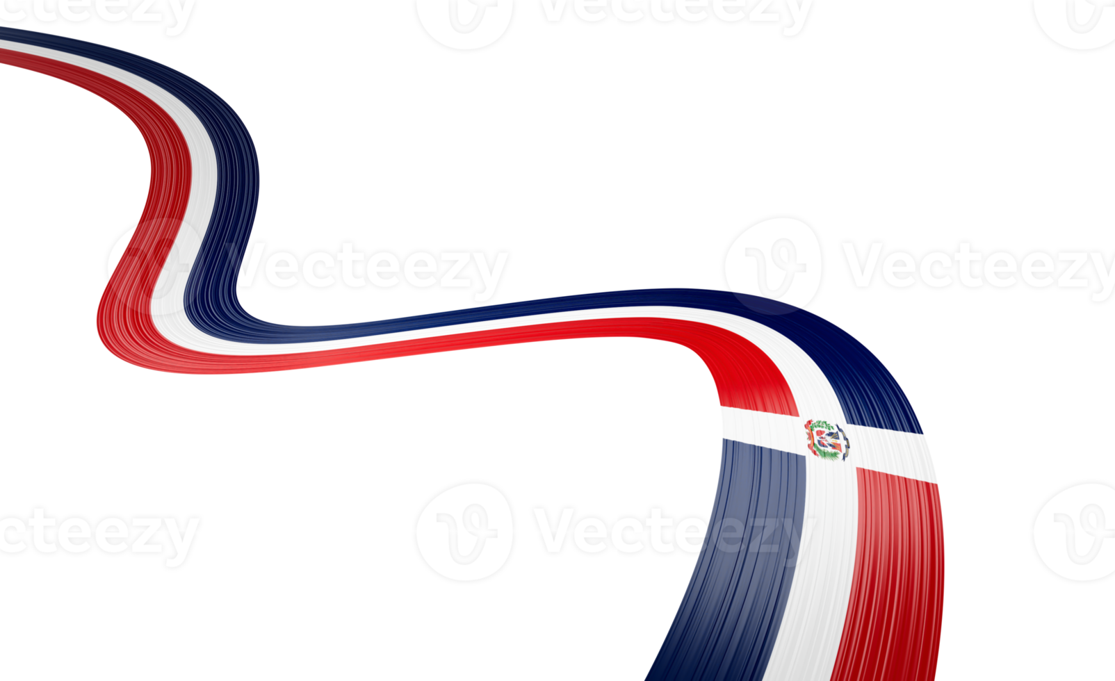 3d Flag Of Dominican Republic, Wavy Shiny Ribbon Flag, 3d Illustration png