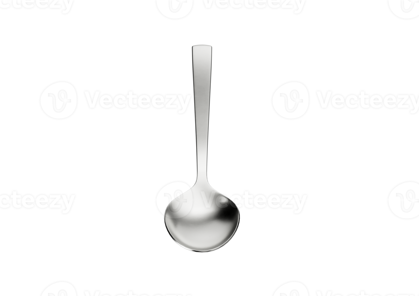 Metal Spoon With Its Elongated Handle And Rounded Bowl. 3D Illustration png