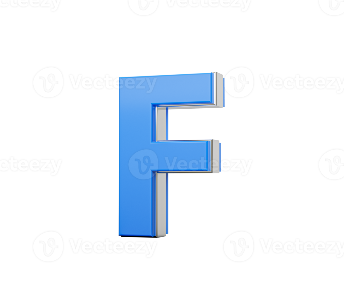 Blue Capital Letter F Gleams With Its Sleek Modern Design Bold Font With Sharp Edges 3D Illustration png