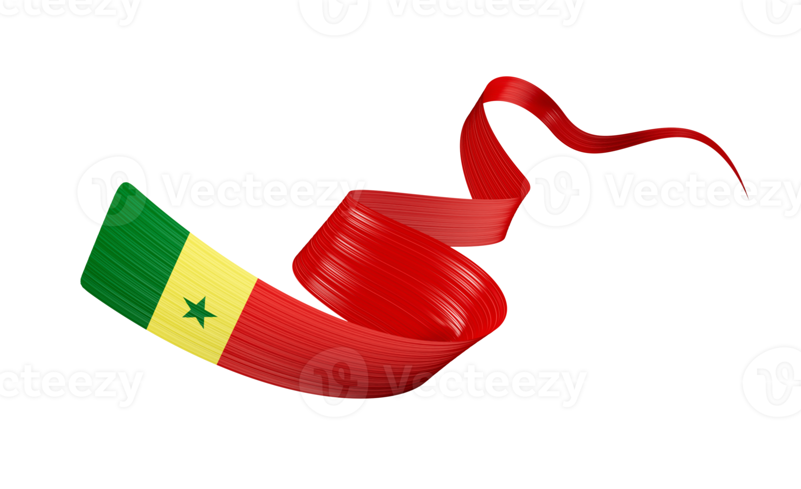 3d Flag Of Senegal 3d Shiny Waving Senegal Ribbon Flag, 3d Illustration png