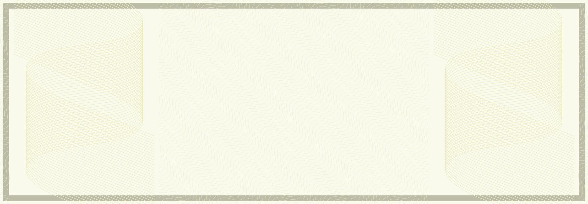 Paper blank with watermark pattern wave line, texture security document, template print frame, sheet layout, identity official style wavy, illustration vector