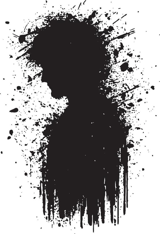 Man in Ink Splash Silhouette vector