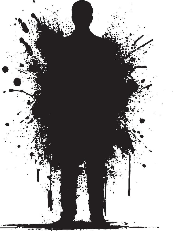 Abstract Ink Silhouette Portrait vector