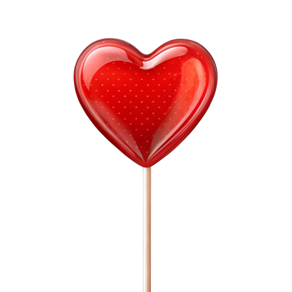 Heart-Shaped Lollipop Isolated on Transparent Background png