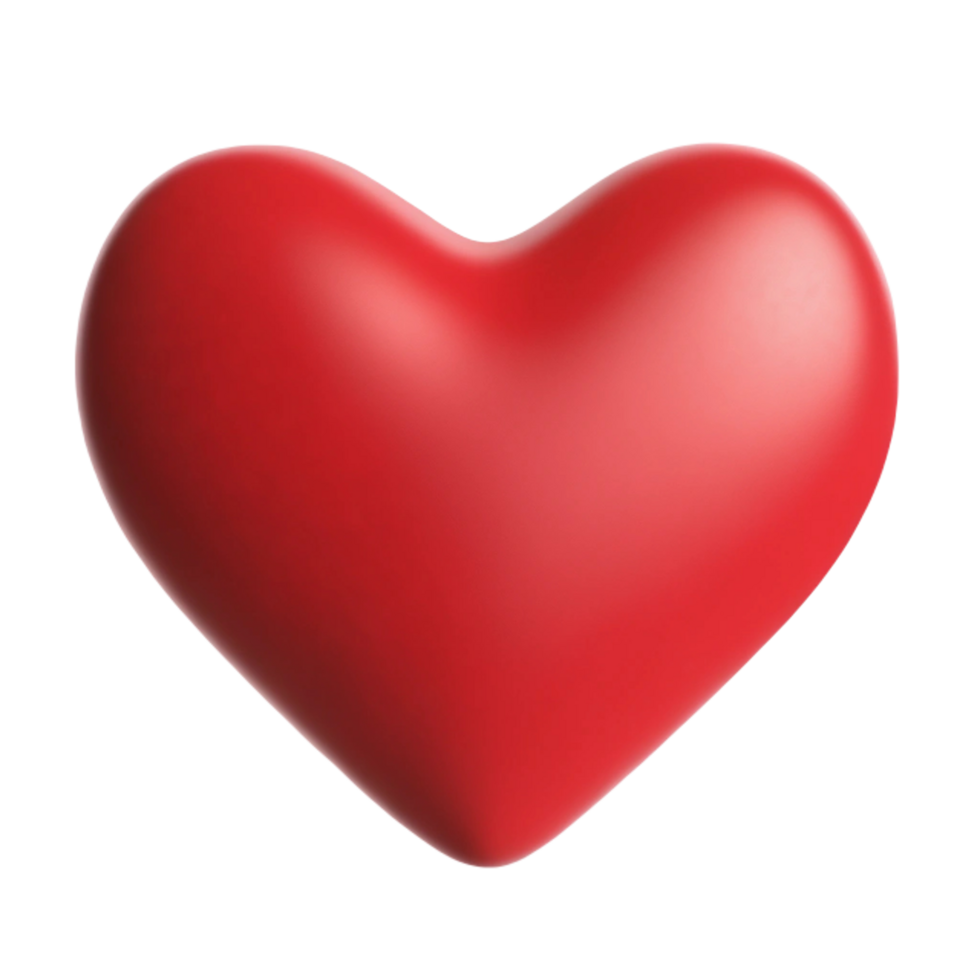 Glossy Red Heart Render for Valentine's Day png