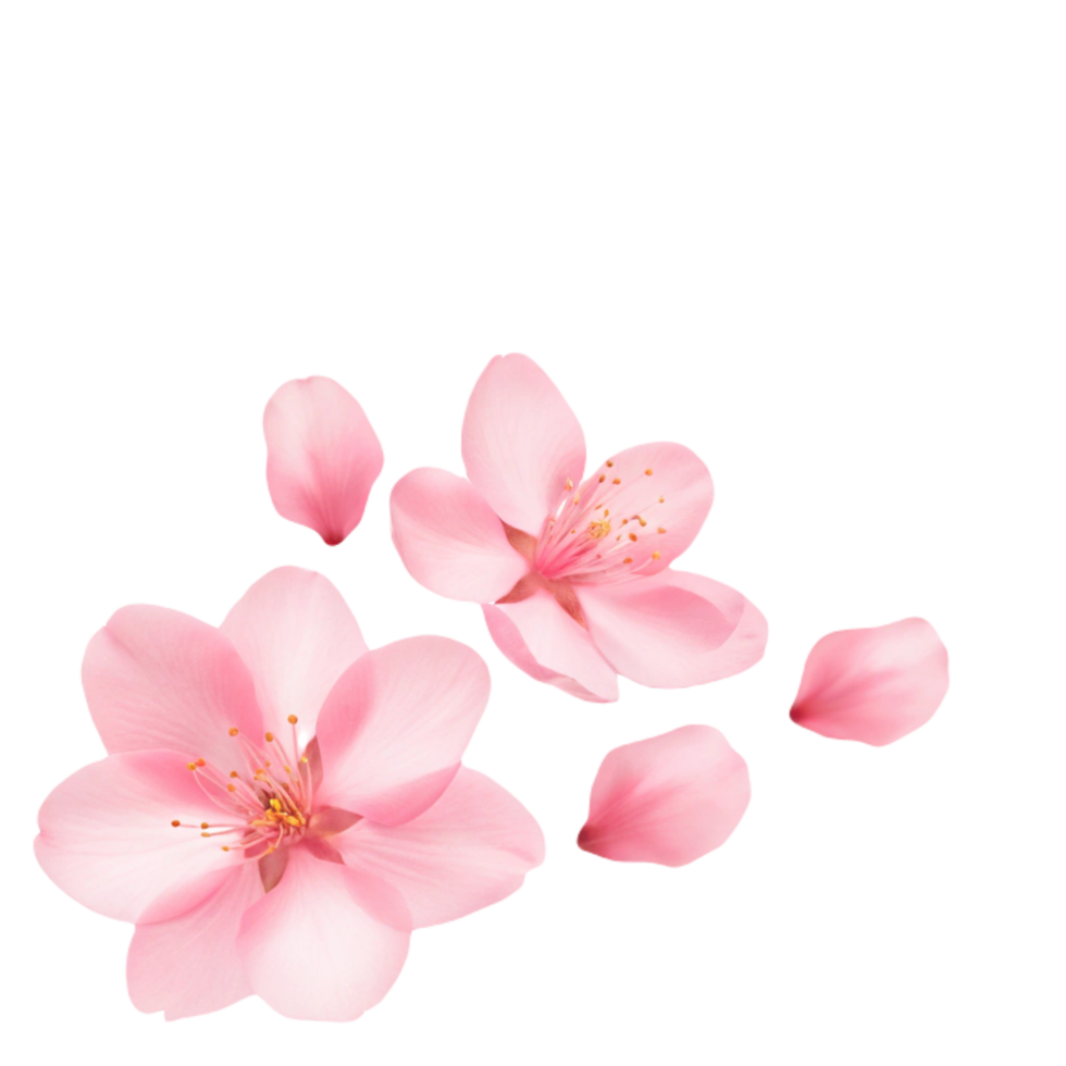 Spring Cherry Blossom Flowers in Elegant Design png