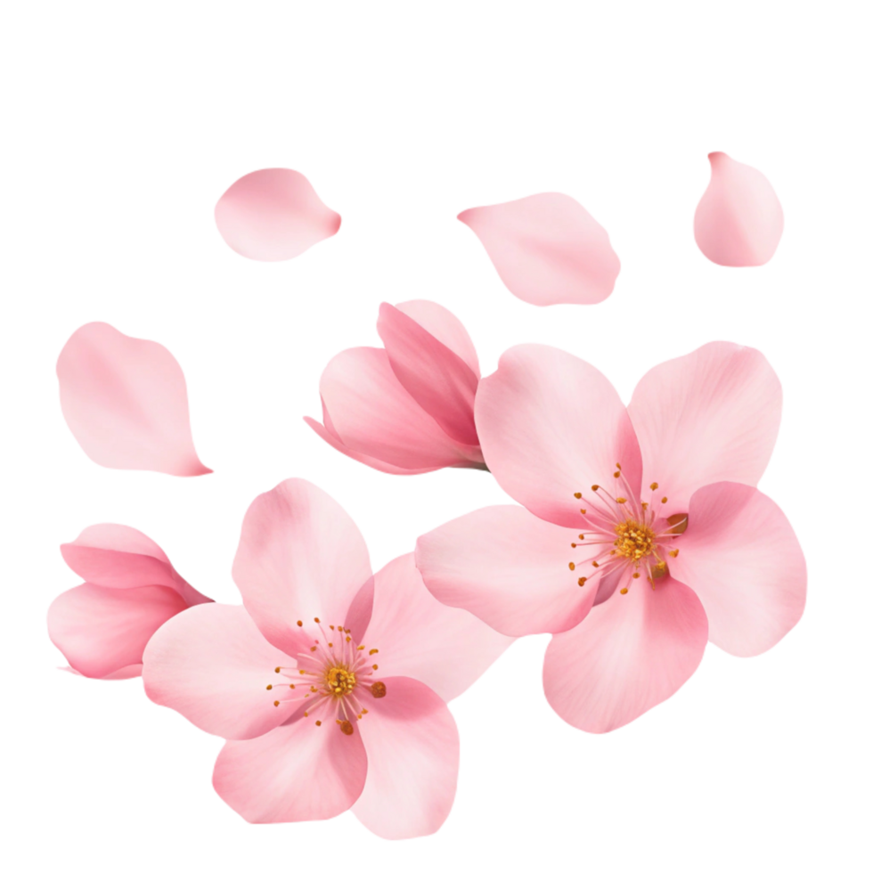 Soft Pink Petals of Cherry Blossom with Floral Detail png