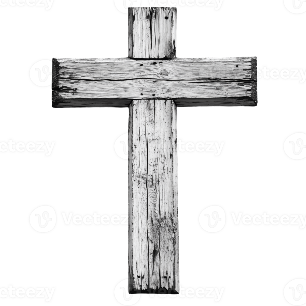 A Rustic Wooden Cross Symbolizing Faith and Spirituality png
