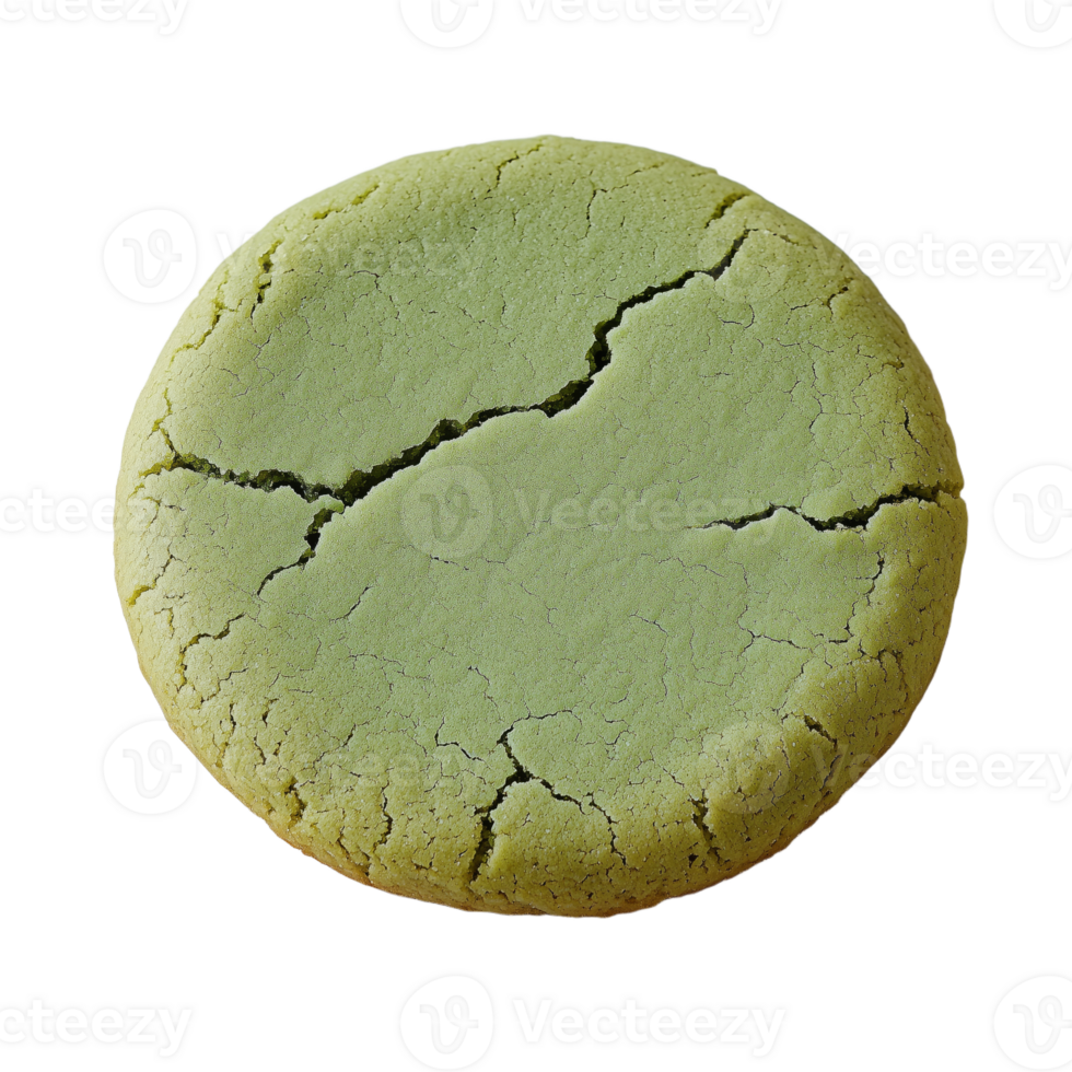Delicious Green Cookie with Unique Cracked Surface for Enjoyment png