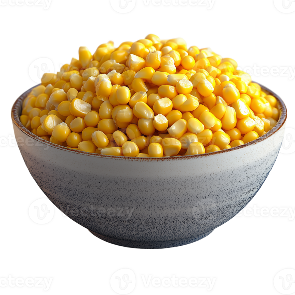 Nutrient Rich Yellow Corn in a Stylish Bowl for Healthy Eating png