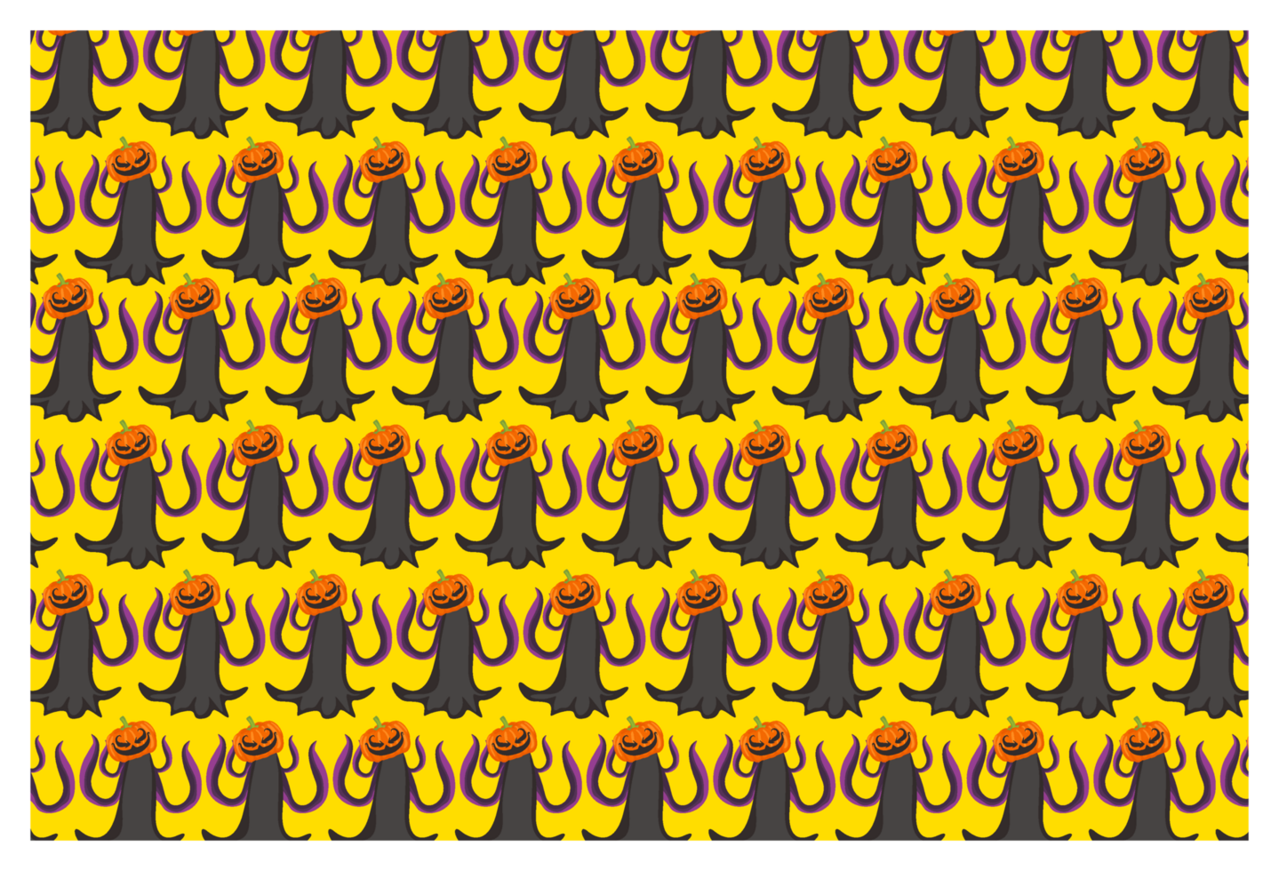 Mysterious Pumpkin Witch Pattern for a Hauntingly Beautiful Design png