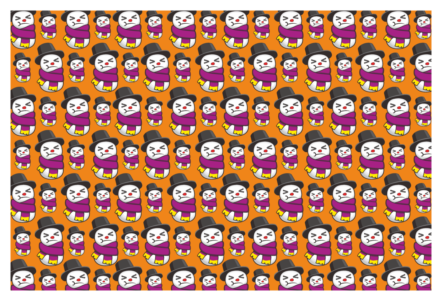 Playful Snowman Pattern for Seasonal Decorations png