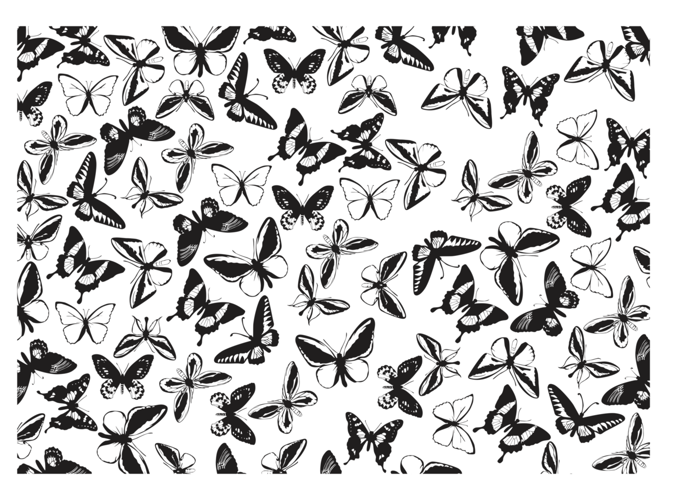 Elegant Butterfly Silhouette Pattern png