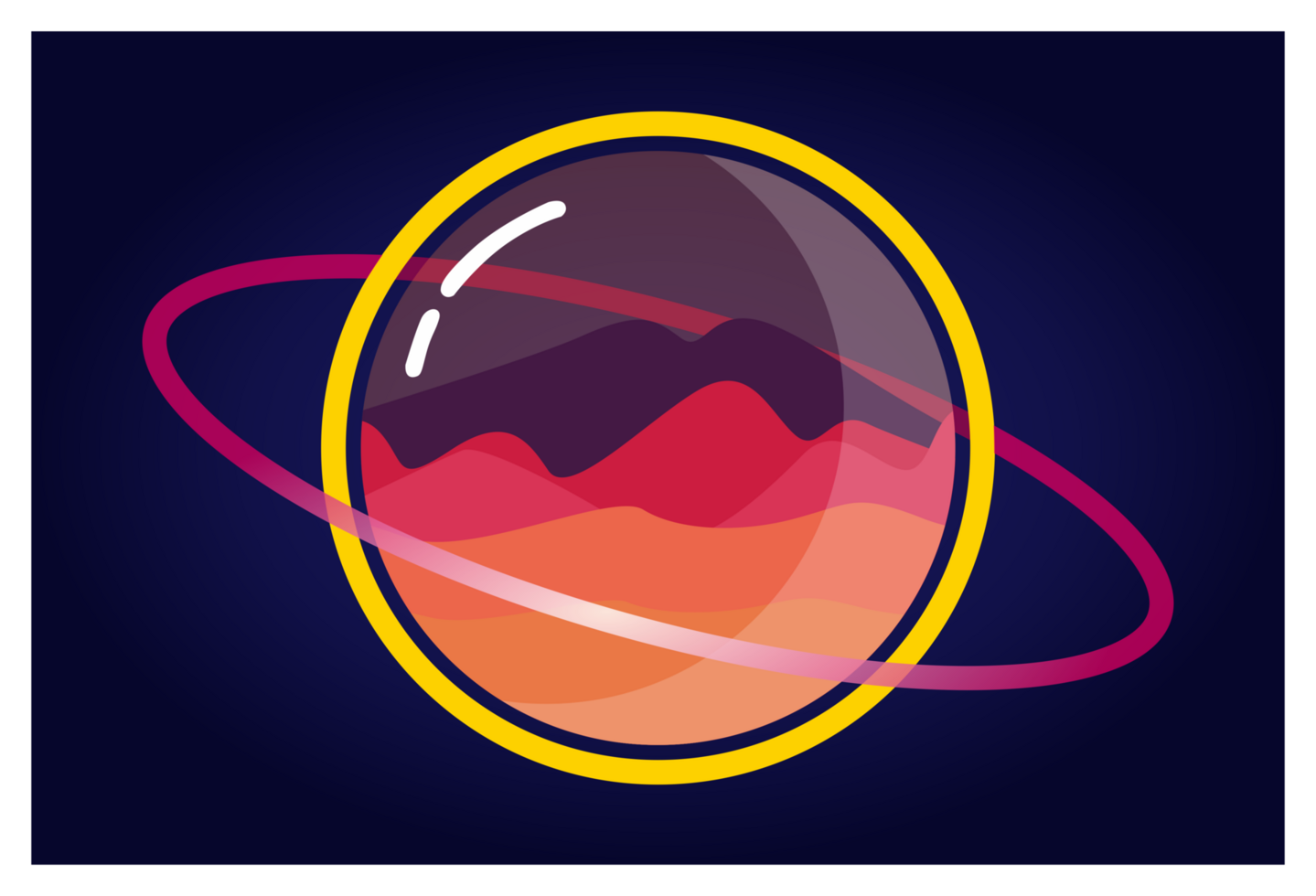 Mystical Peaks Captured in a Floating Sphere png