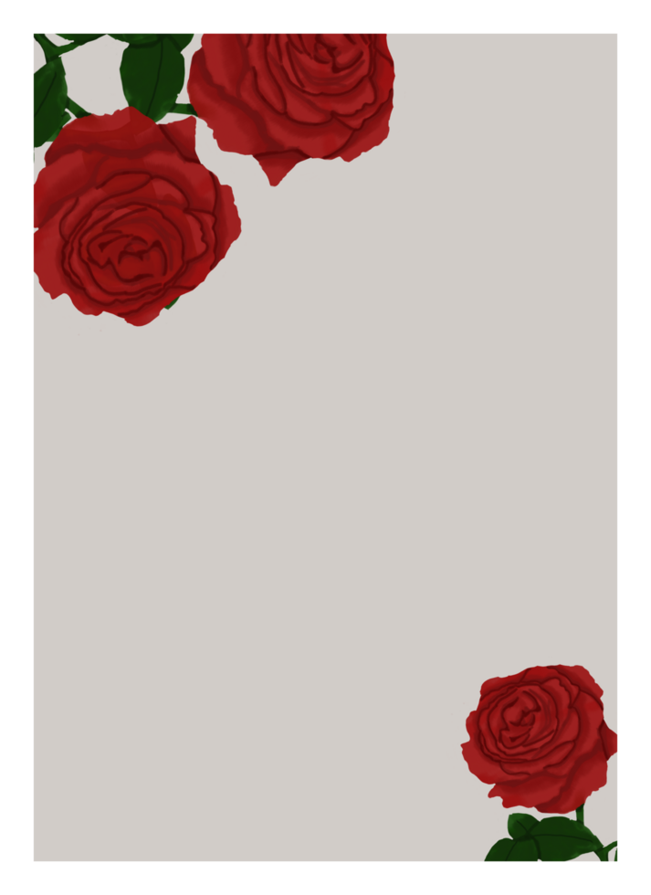 Soft Rose Flower Illustrations for Invitations png