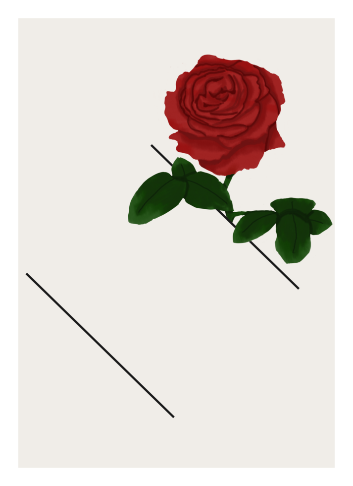 Delicate Rose-Themed Portrait Invitation Design png