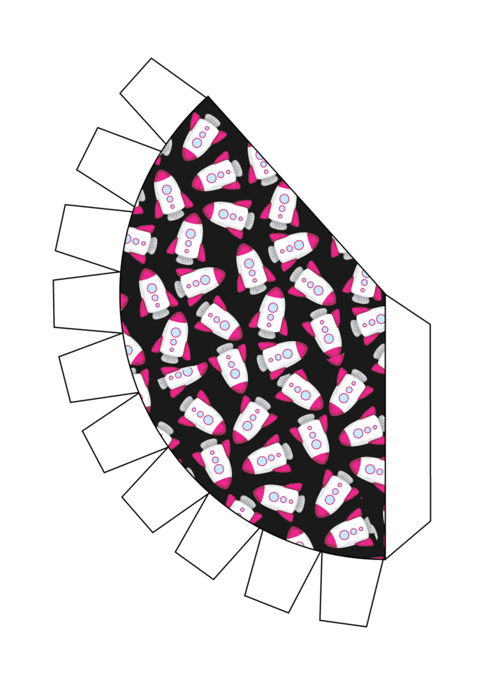 Rocket Pattern Conical Hat Paper Craft png