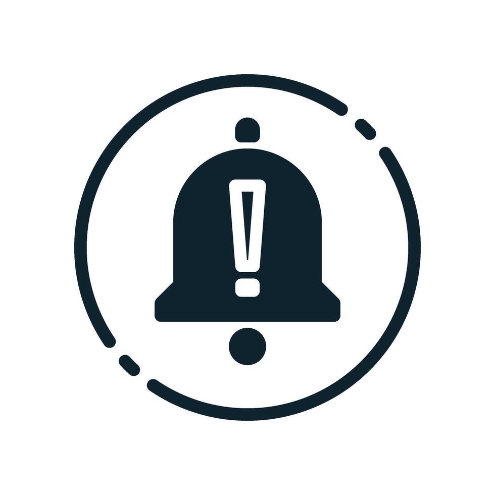 A bell icon with an exclamation mark on it vector