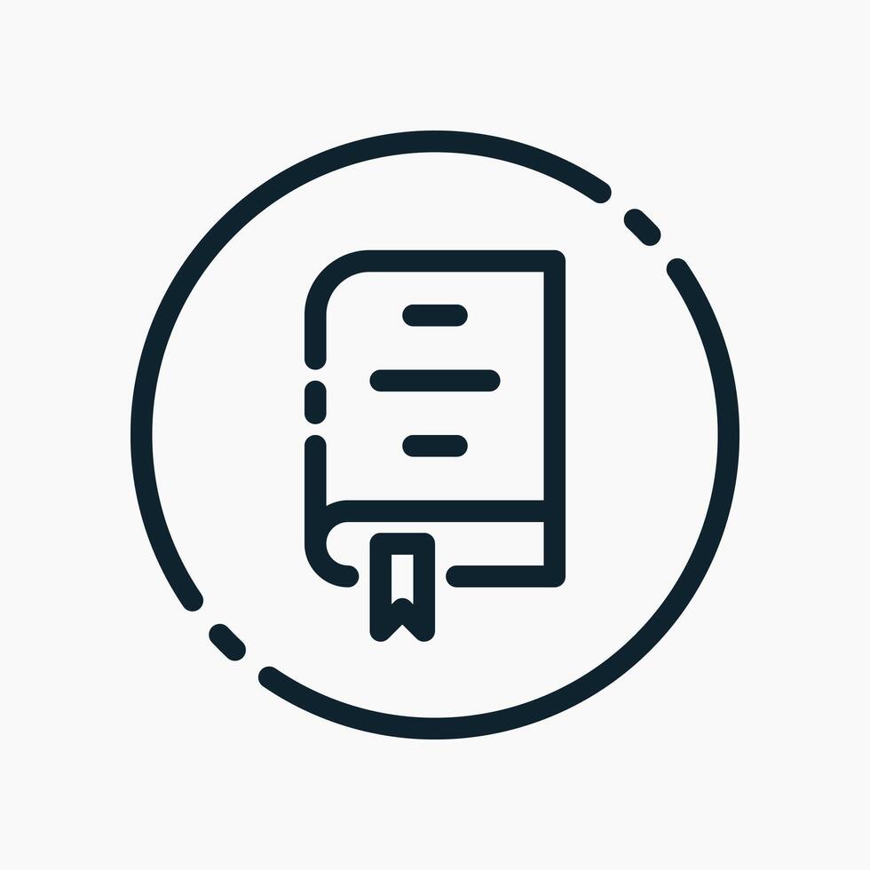 A book icon in a circle vector