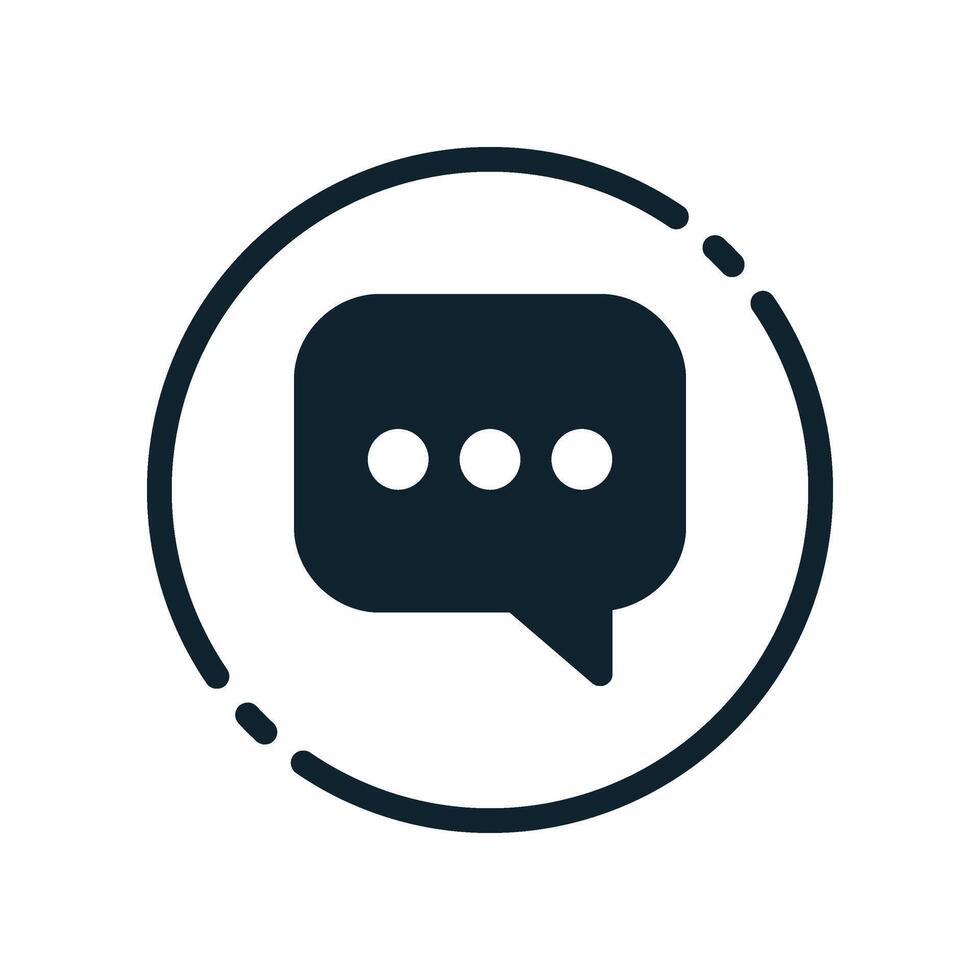 A black and white image of a speech bubble vector
