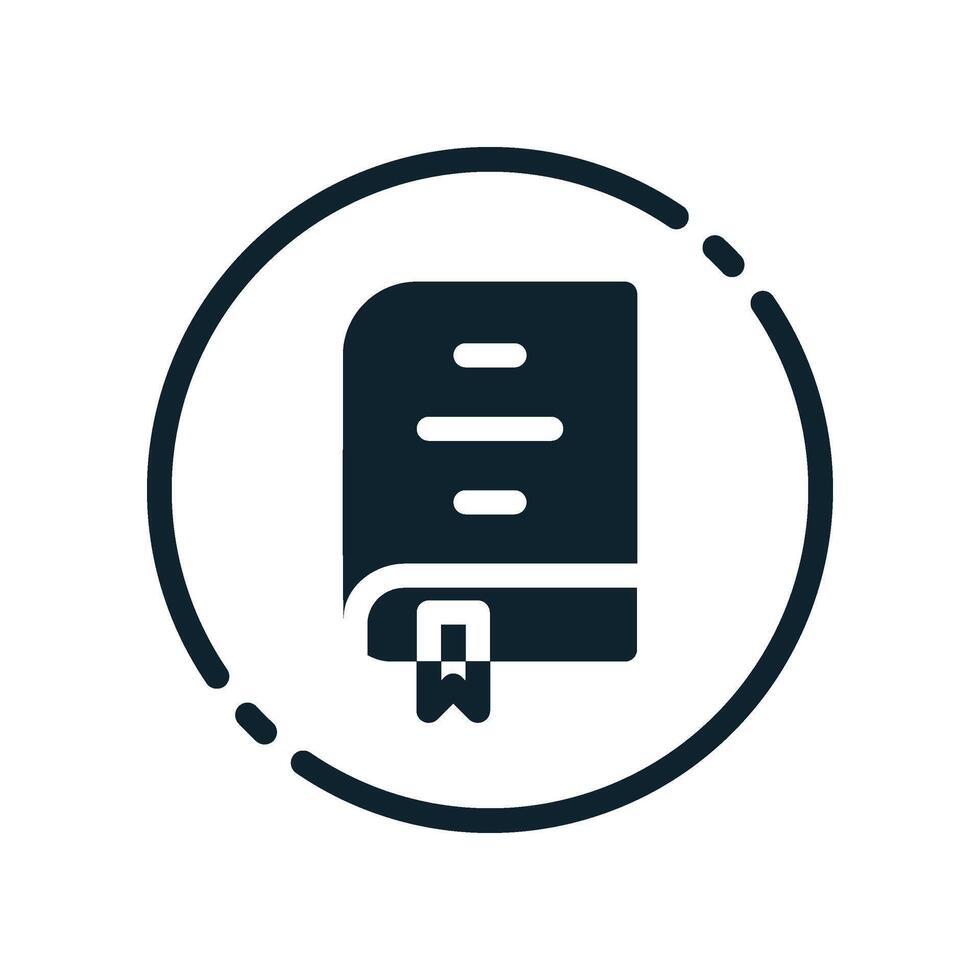 A book icon in a circle on a white background vector