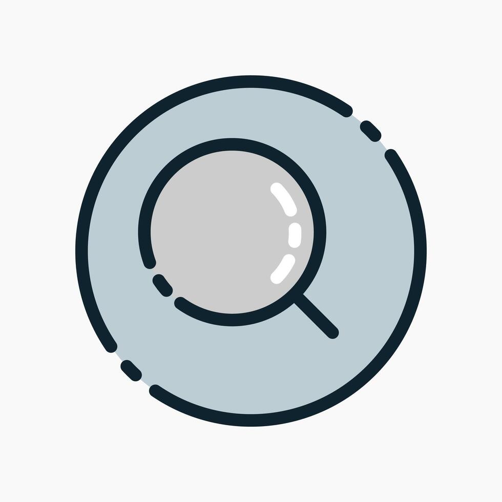 A magnifying glass icon on a white background vector