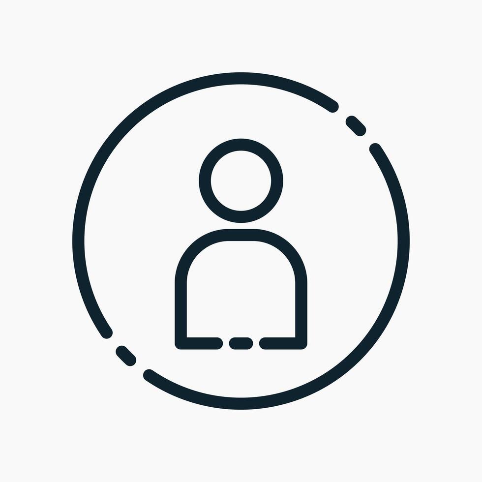 A person in a circle icon vector
