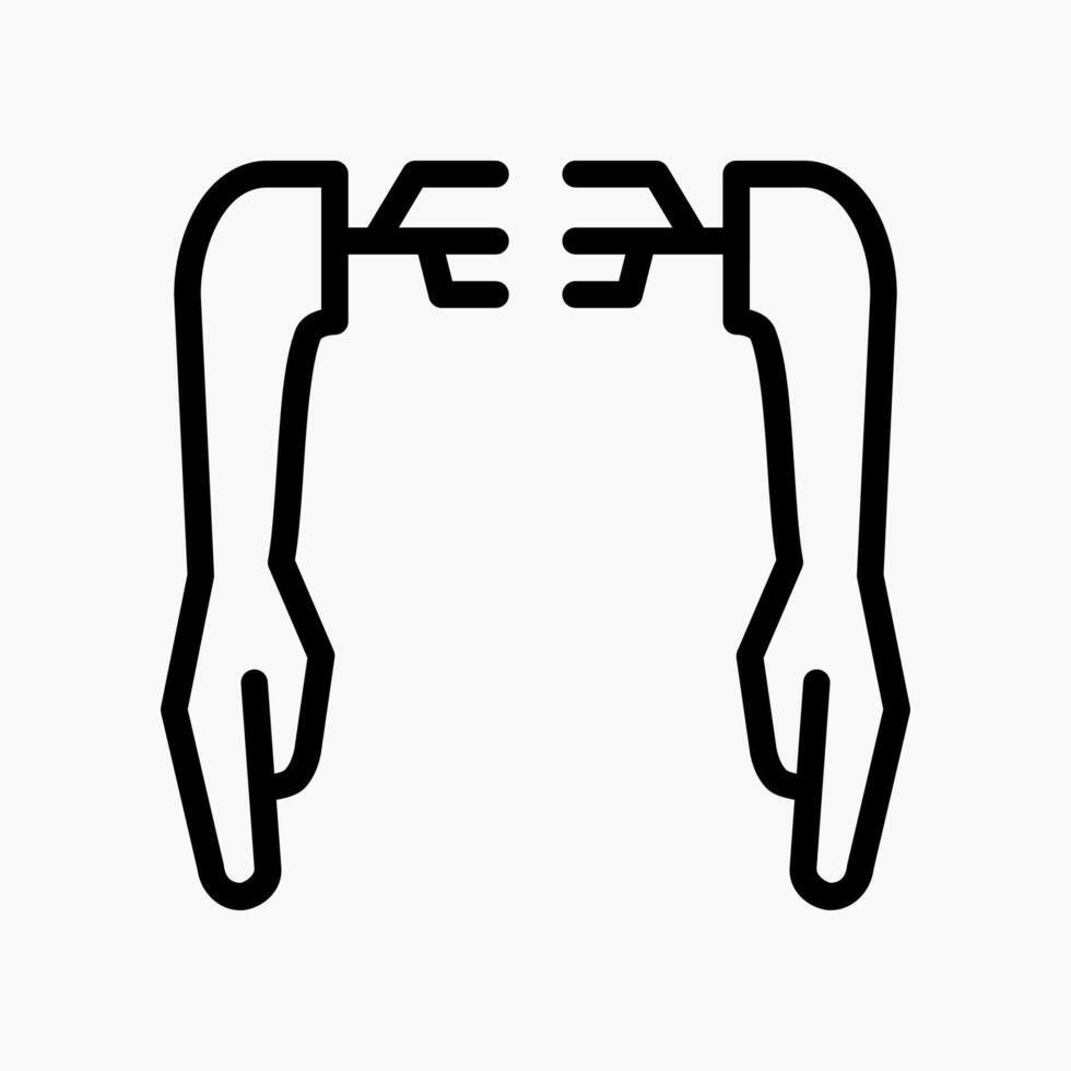 Design Illustration graphic of robotic arm icon with line style. Suitable for UI, mobile design, web design, etc. vector