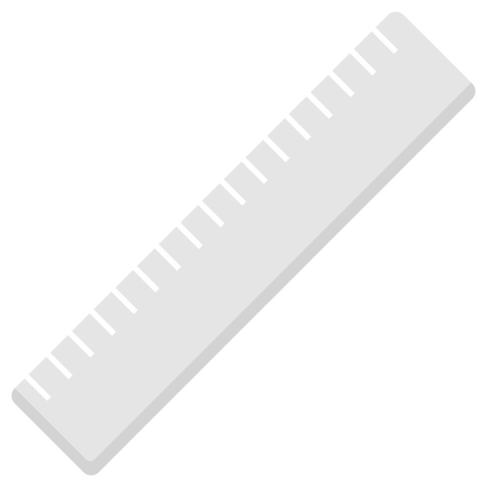 Simple white ruler for measuring and drawing purposes, suitable for stationery, education, office supplies, design, and construction concepts. vector