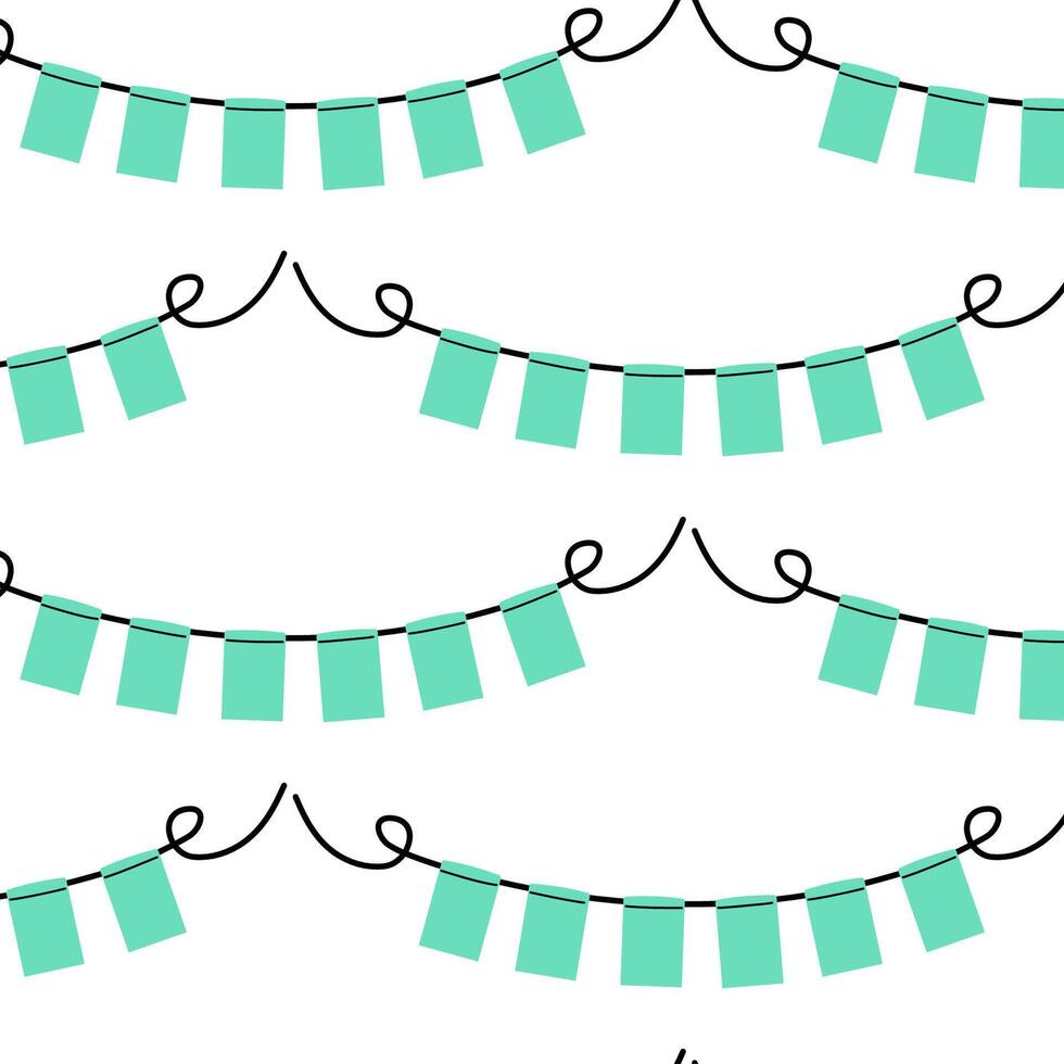 Decorative green banners hanging in a festive arrangement for a celebration indoors vector