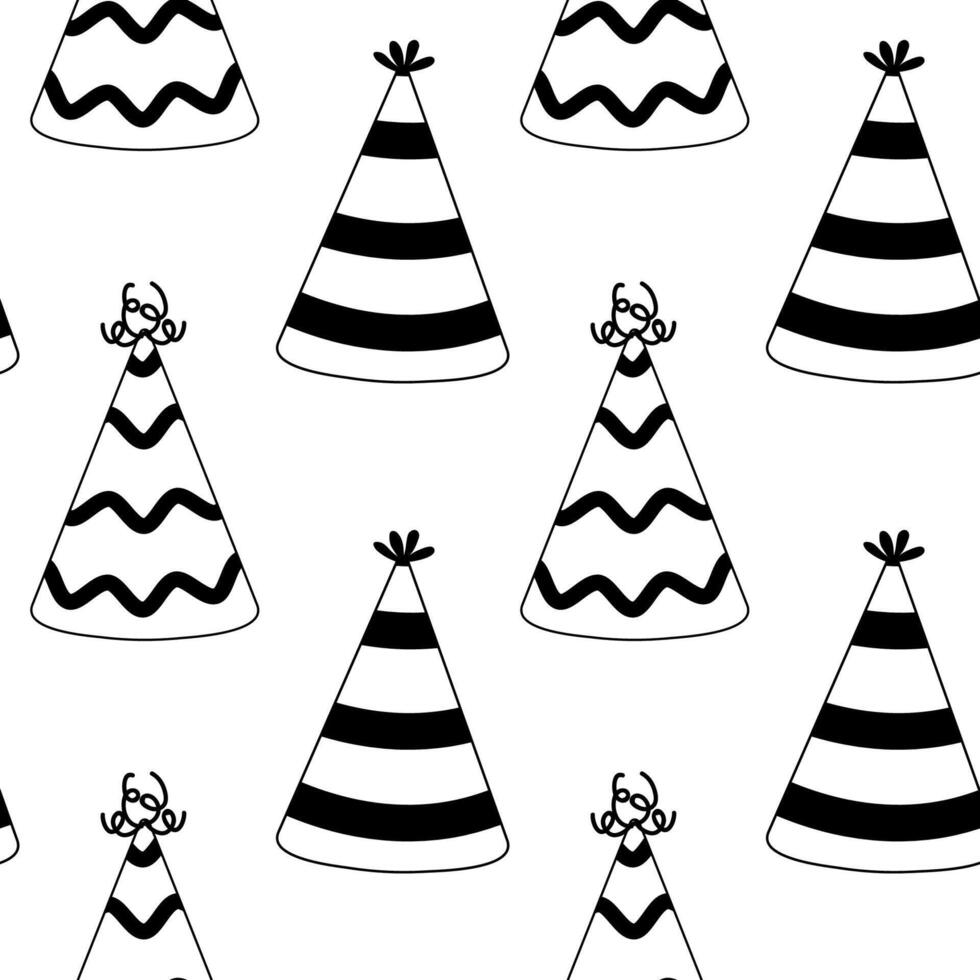 Colorful party hats arranged in a playful pattern for festive celebrations vector