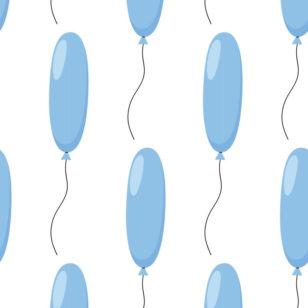 Blue balloons create a whimsical pattern on a white background for celebrations or decorations vector