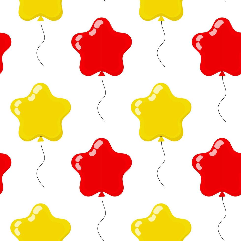Colorful star-shaped balloons in a vibrant pattern on a white background vector