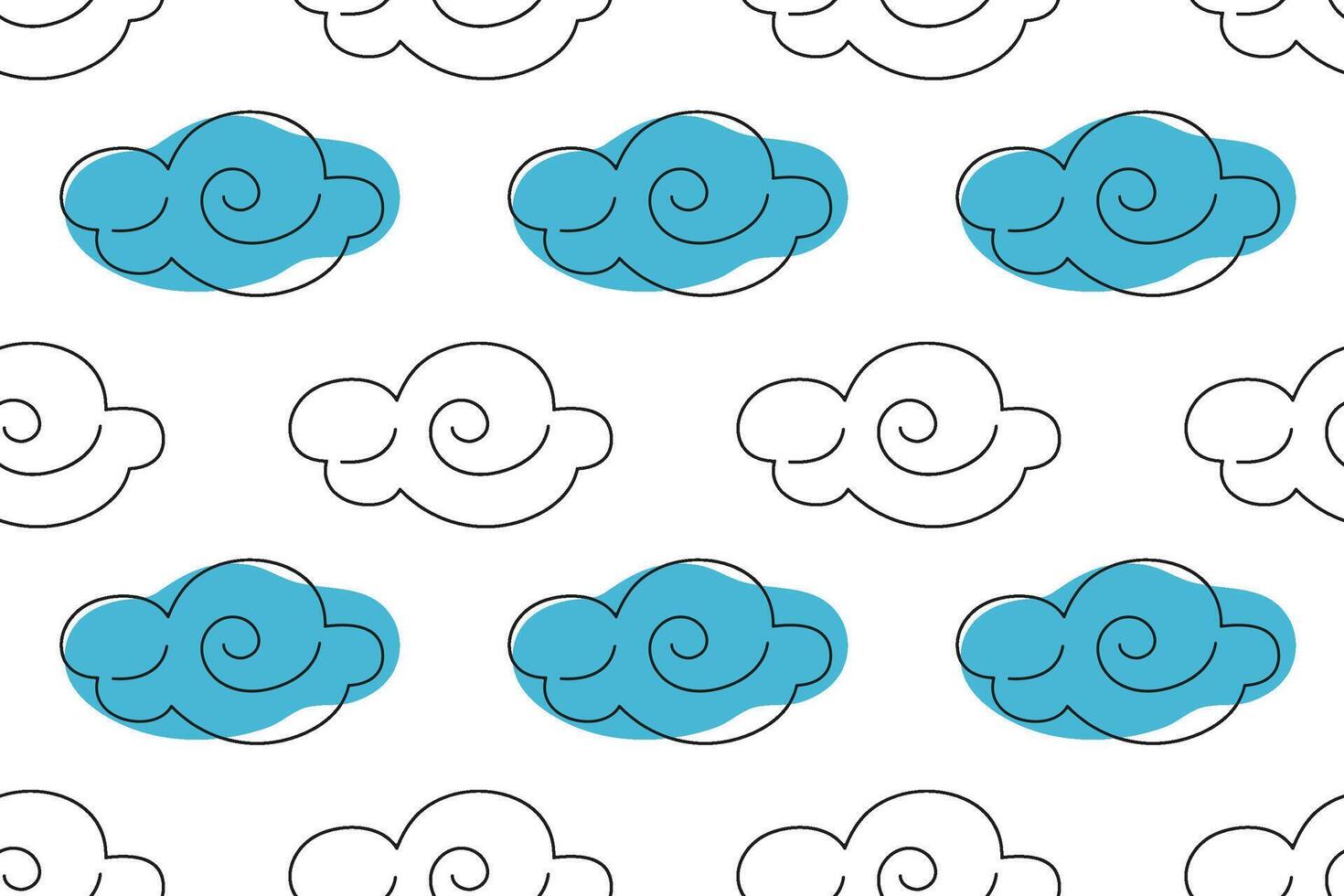 Blue and white cloud pattern creating a whimsical design for home decor or fabric use vector