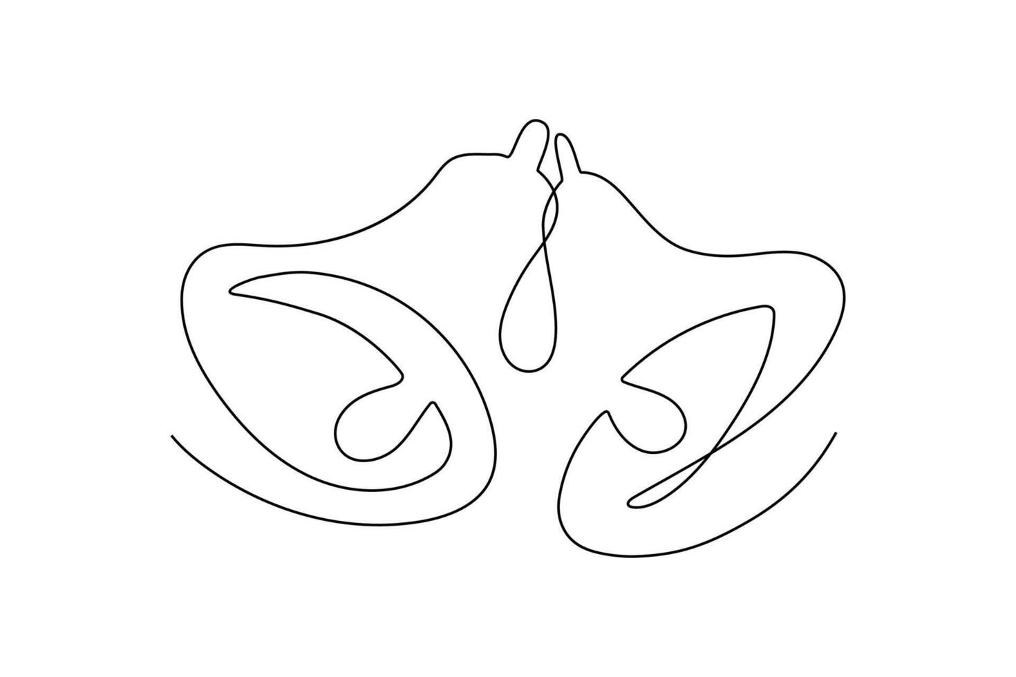Artistic representation of hearts and teardrops in a minimalistic line drawing style vector