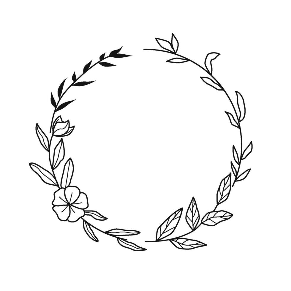 Black and White Botanical Frame vector
