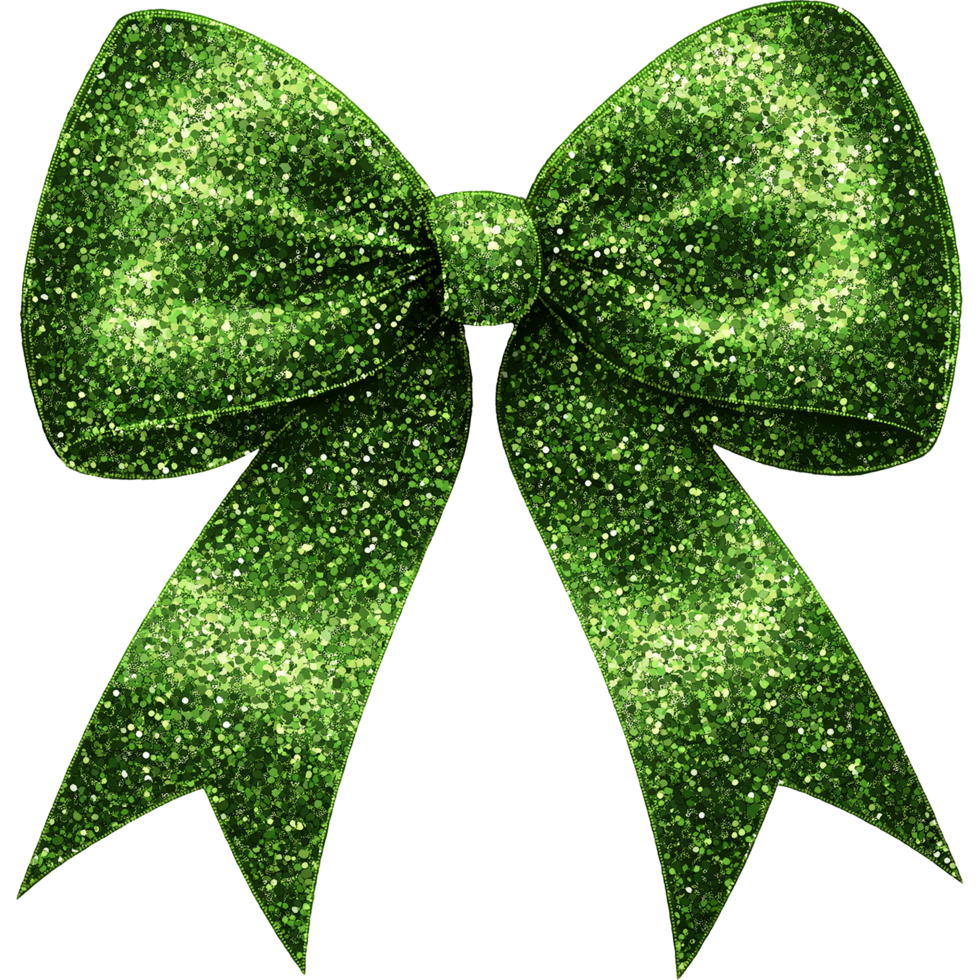 St. Patricks Bow Illustration with Shamrock and Green Ribbon png