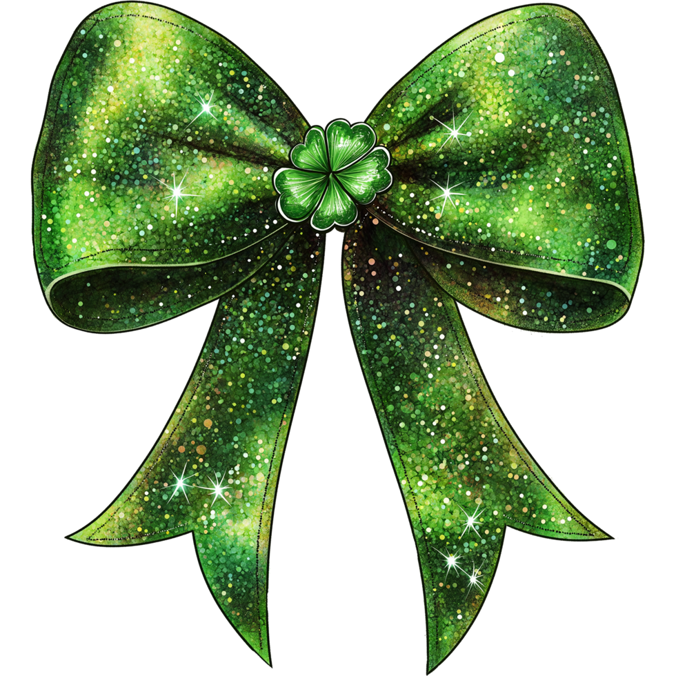 St. Patricks Day Bow Clipart with Vibrant Green Ribbon png