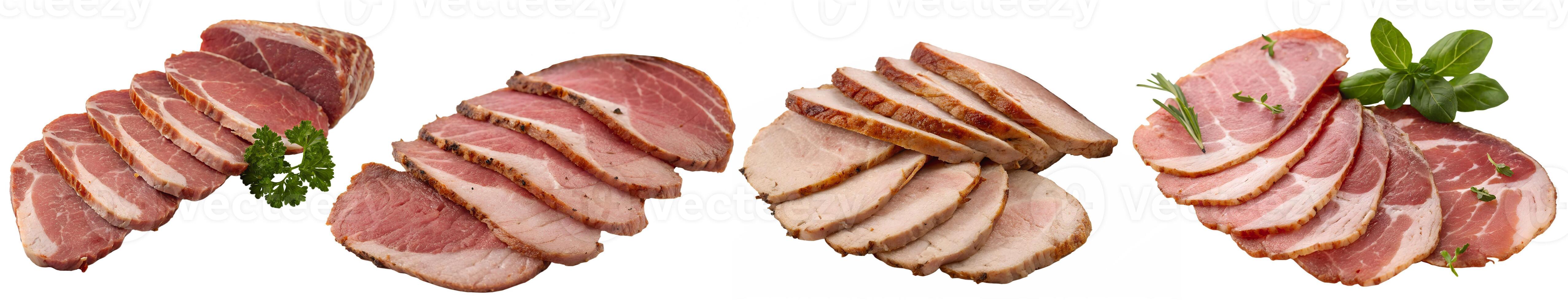 Meat delicacies on a plate on a white background photo